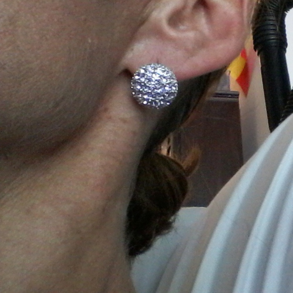 Earrings: light purple crystal pave